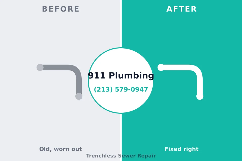 Before and after: plumbing repair Brentwood, PA
